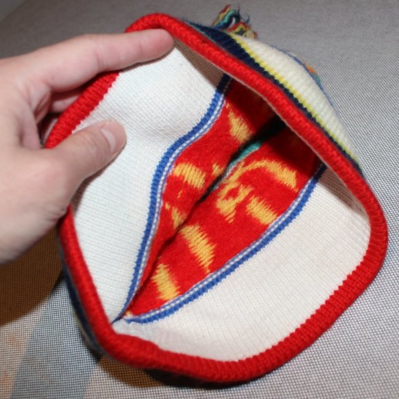 FREE❤️vintage Murray Merkley kids beanie winter wool hat Horus falcon bird motif - Picture 7 of 14